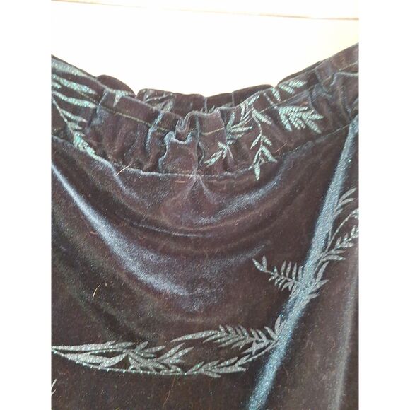 A Women's Blue Velvet Skirt Pencil Floral Office Siren Evening Sparkly XL - Picture 3 of 6